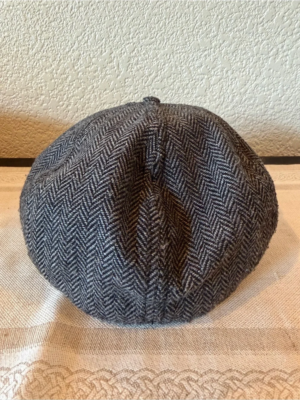 Brixton Gray Black Herringbone Brood Newsboy Cap